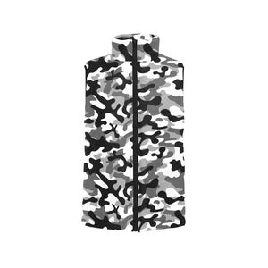 Black white camouflage pattern Men's Padded Vest