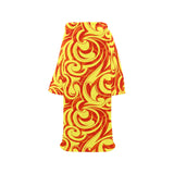 Fire flame design pattern Blanket Robe with Sleeves