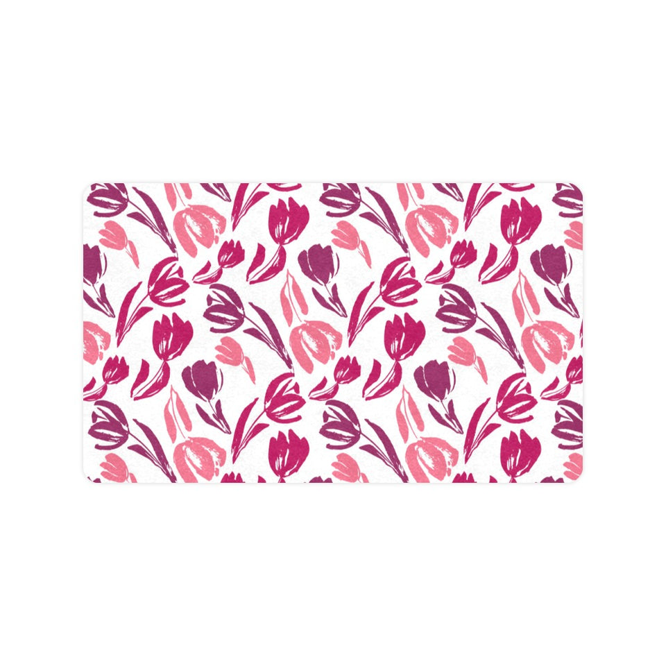 pink sketch tulip pattern Doormat