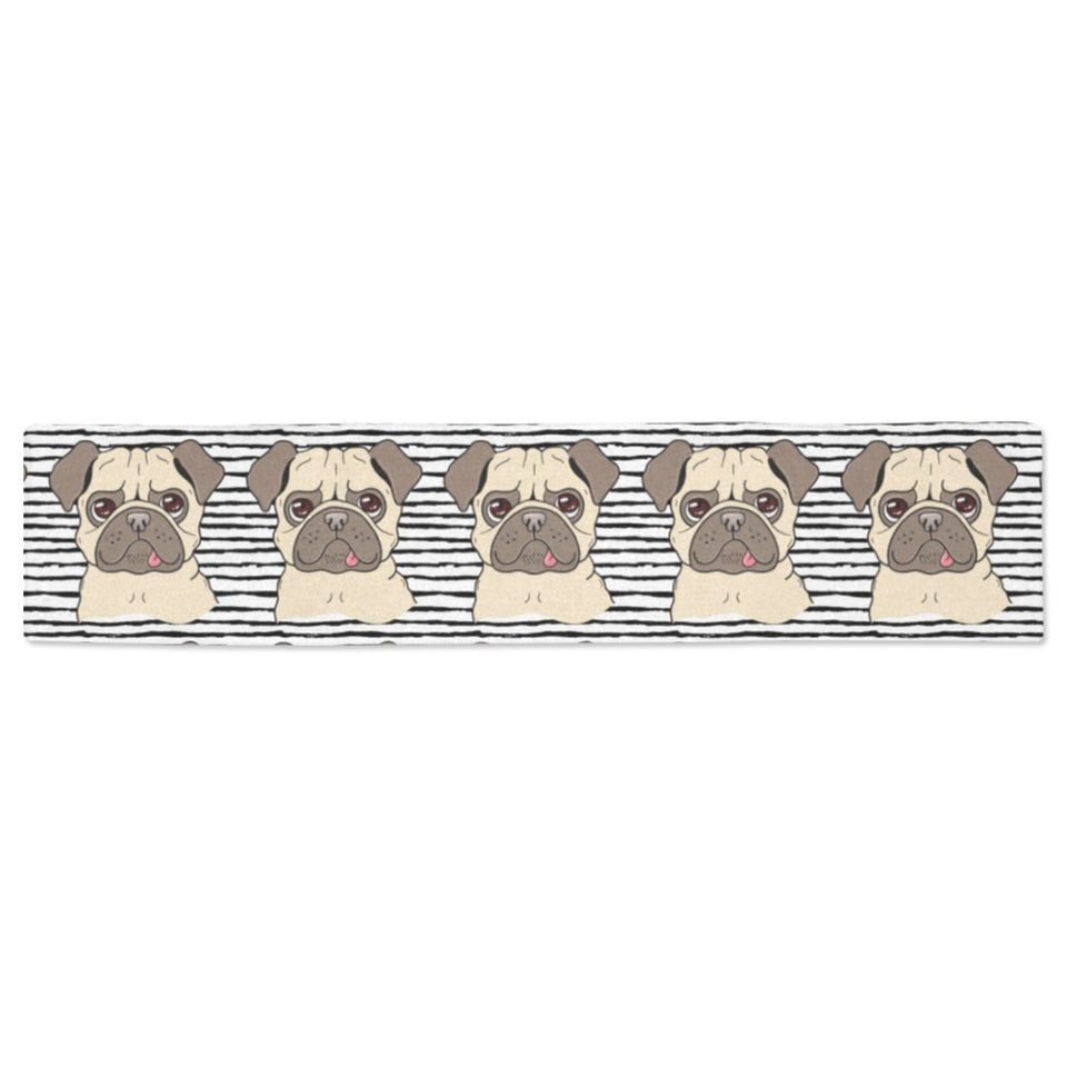 Happy pug pattern Table Runner