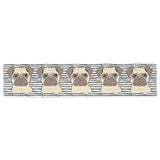 Happy pug pattern Table Runner