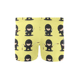 Cute ninja yellow background Men's Swimming Trunks