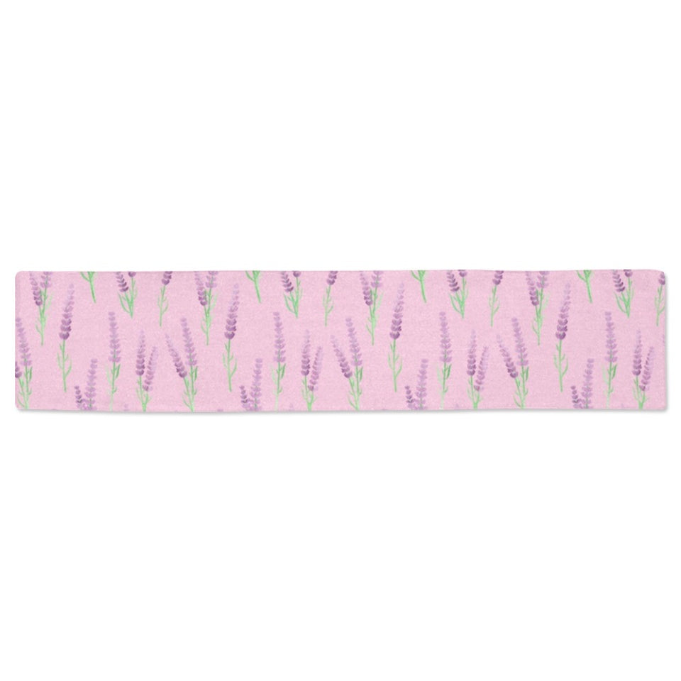 Lavender pattern pink background Table Runner