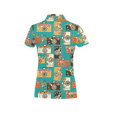 Camera Pattern Print Design 03 Women's All Over Print Polo Shirt