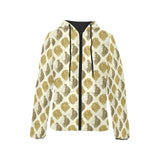 Lion Pattern Print Design 02 Women's Padded Hooded Jacket