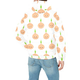 cute onions smiling faces Men's Padded Hooded Jacket