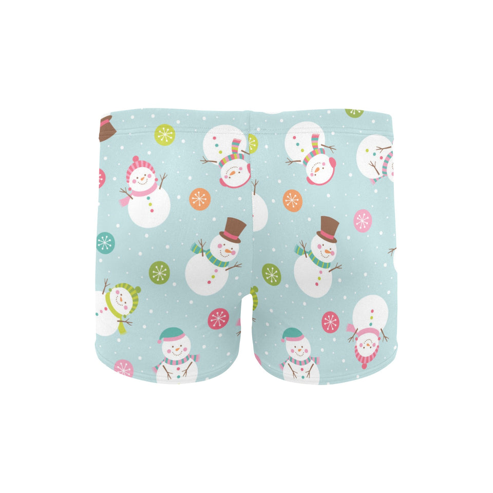 Cute snowman snowflake pattern Men's Swimming Trunks