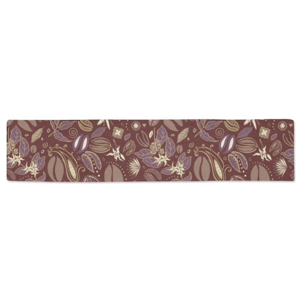 Coffee bean flower pattern Table Runner