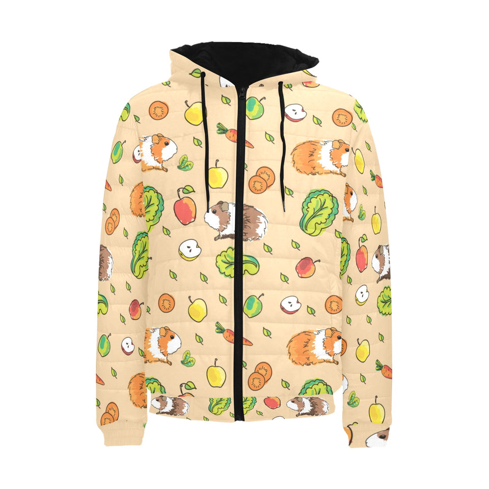 Guinea Pig Pattern Print Design 05 Men's Padded Hooded Jacket