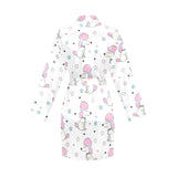 Cute poodle dog star pattern Women's Long Sleeve Belted Night Robe
