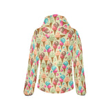 Colorful ice cream pattern Women's Padded Hooded Jacket
