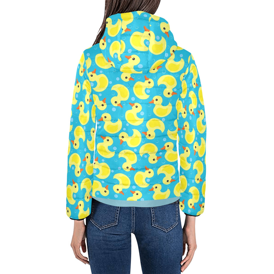 Duck Pattern Print Design 04 Women's Padded Hooded Jacket
