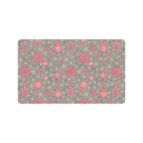 Red gold Sakura cherry blossom gray background Doormat