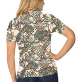 Monkey tropical leaves background Women's All Over Print Polo Shirt