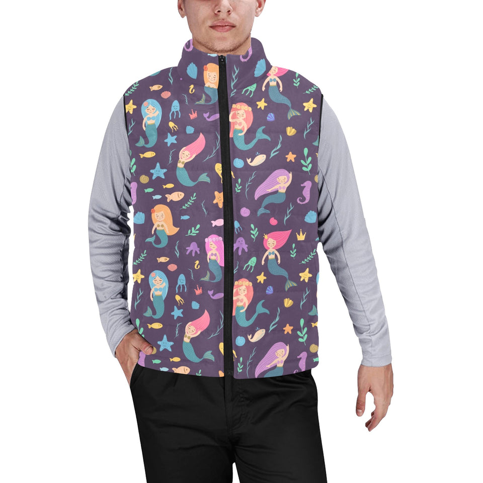beautiful mermaid Fish jellyfish algae other marin Men's Padded Vest