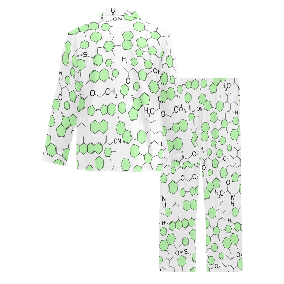 Chemistry Periodic Table Pattern Print Design 03 Men's Long Pajama Set