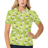 Jack Russel Pattern Print Design 01 Women's All Over Print Polo Shirt