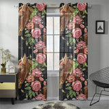 Horse head wild roses pattern Gauze Curtain