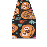 Pumpkin flowers spiderweb Halloween theme Table Runner