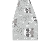 Cute raccoons leaves dot Table Runner