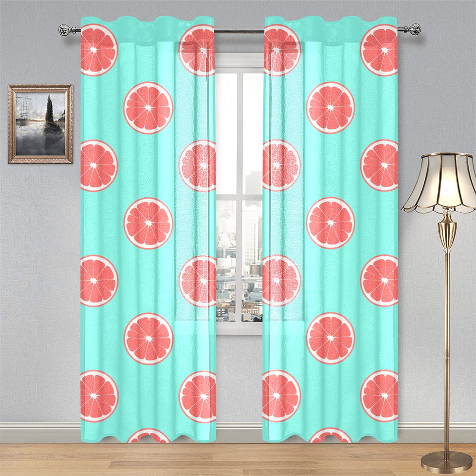 Grapefruit green background Gauze Curtain