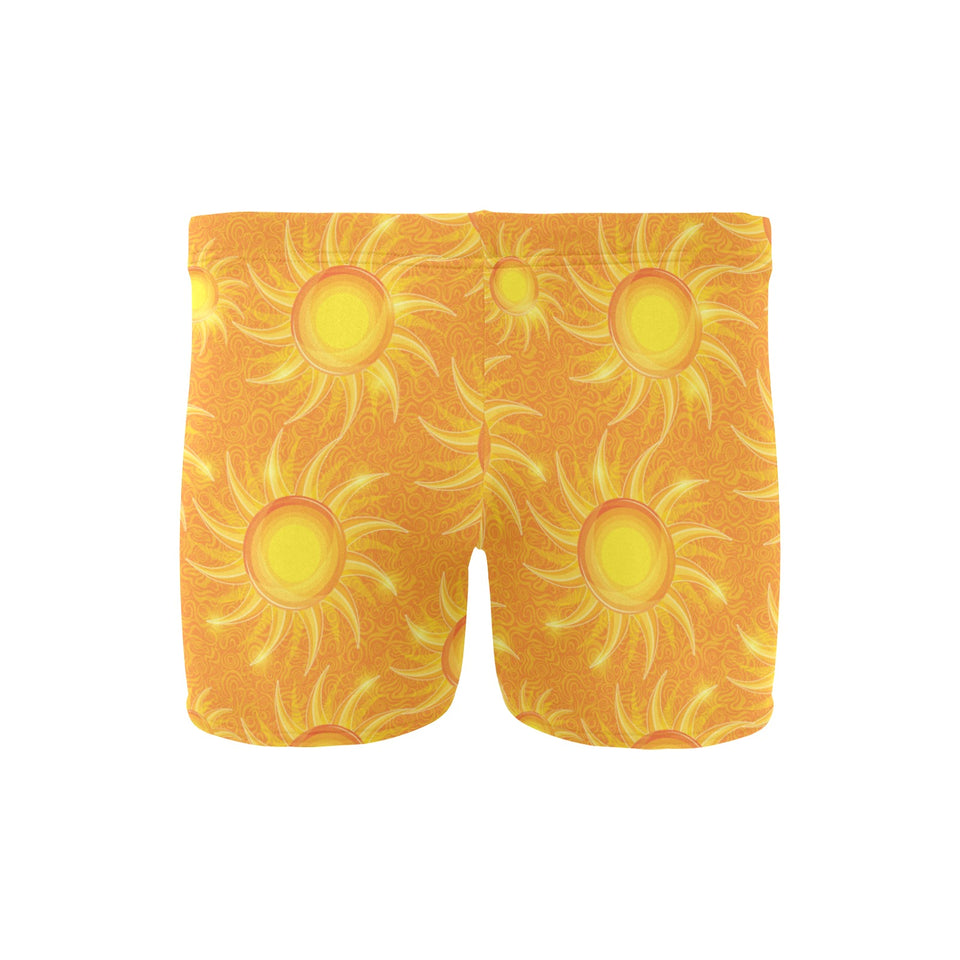 Sun orange background Men's Swimming Trunks