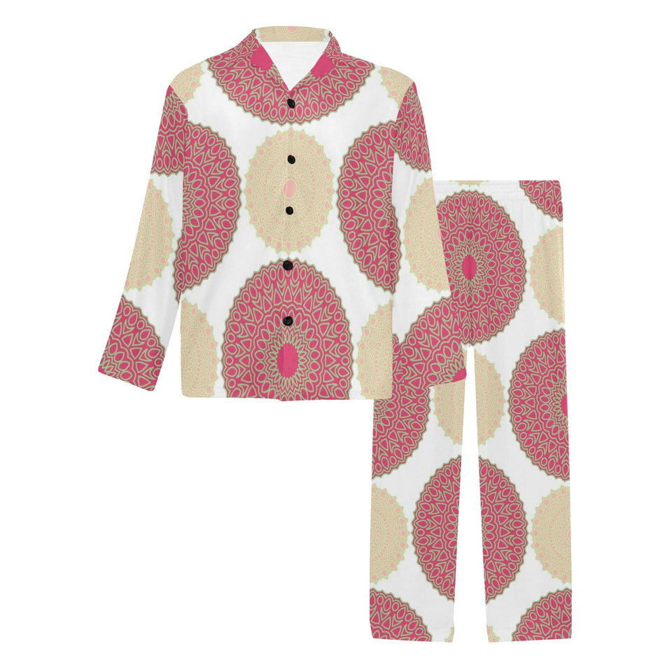 Circle indian pattern Men's Long Pajama Set