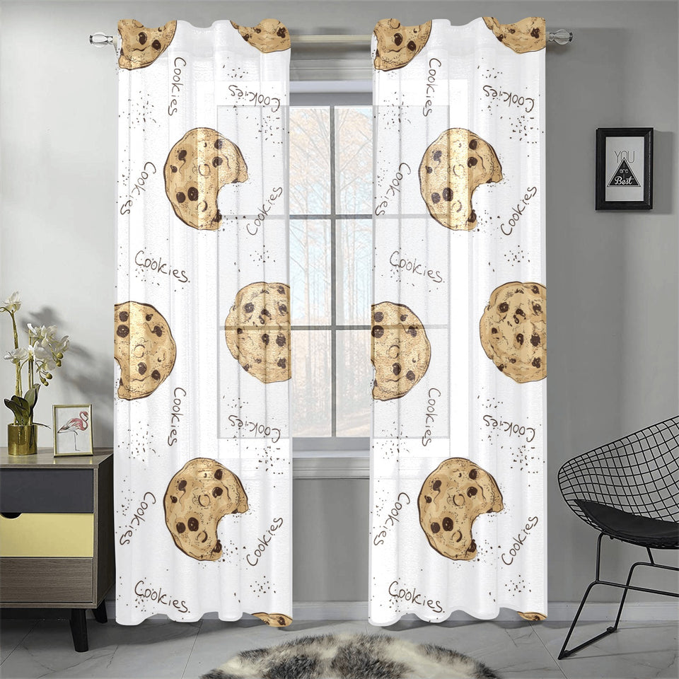 Sketch style cookie pattern Gauze Curtain