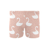 Swan flower light pink background Men's Swimming Trunks