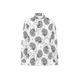 Hand drawn french fries pattern Women's Long Sleeve Polo Shirt