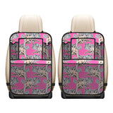 Chameleon lizard pattern pink background Car Seat Back Organizer
