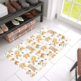 Cute dog corgi striped background pattern Doormat