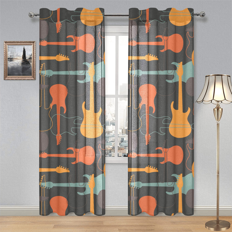 electric guitars pattern Gauze Curtain