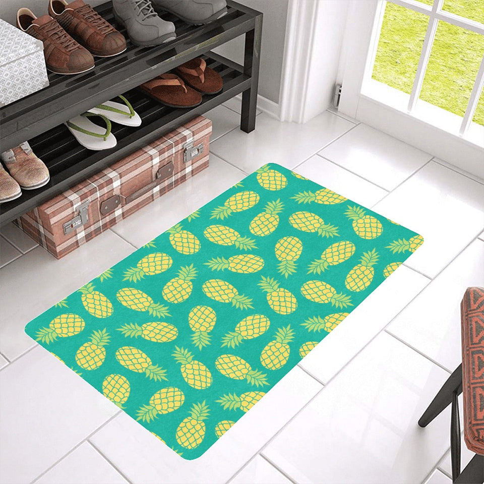 Pineapples pattern green background Doormat