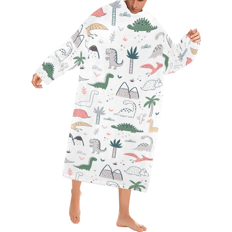 Cute cartoon dinosaurs tree pattern Blanket Robe with Sleeves