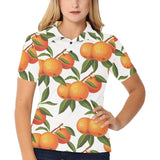 Oranges pattern background Women's All Over Print Polo Shirt