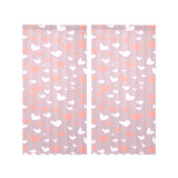 coral white heart pattern Gauze Curtain