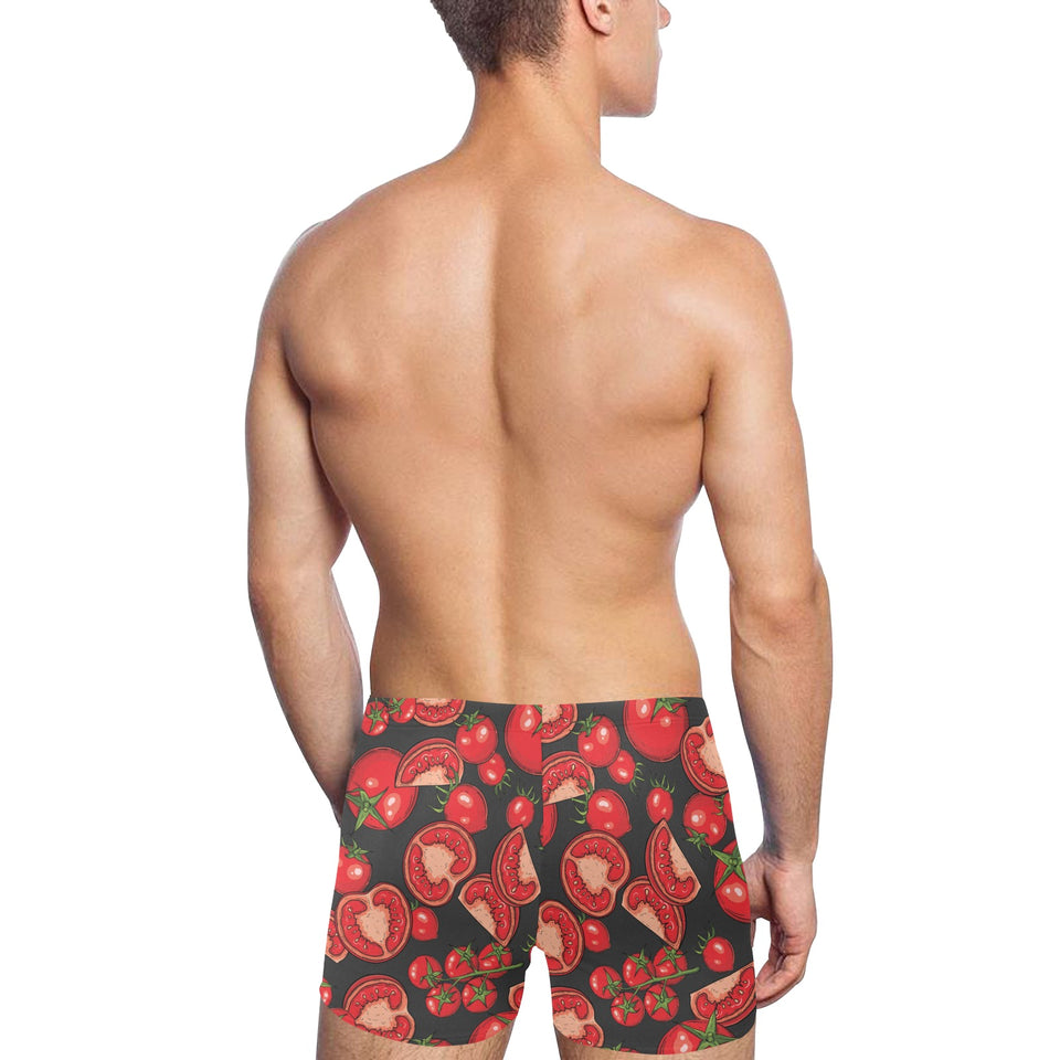 Tomato black background Men's Swimming Trunks