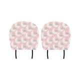 Cute moon cloud star pattern pink dot background Car Headrest Cover
