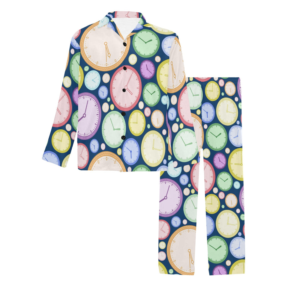 Colorful clock background Men's Long Pajama Set