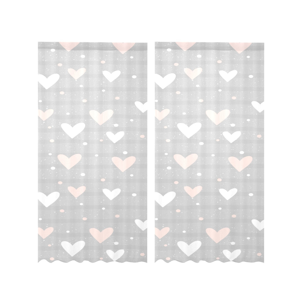 Heart pattern gray background Gauze Curtain