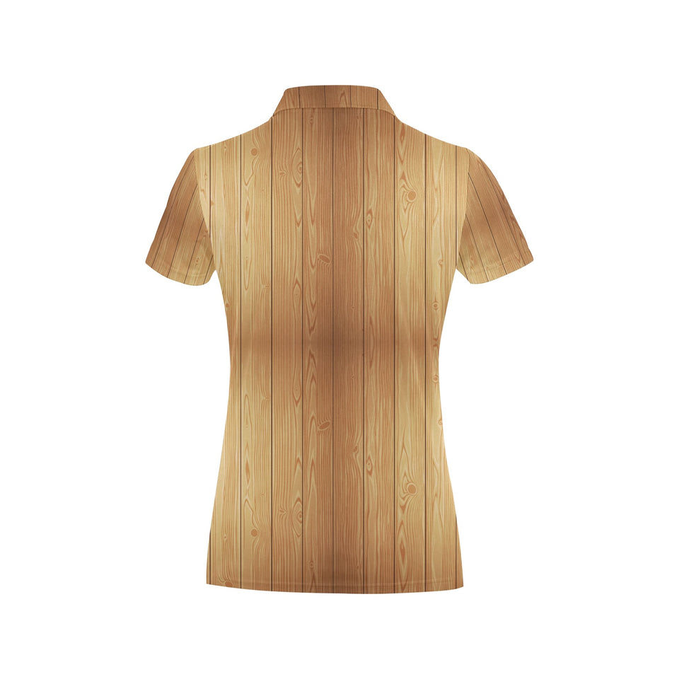 Wood Printed Pattern Print Design 05 Women's All Over Print Polo Shirt