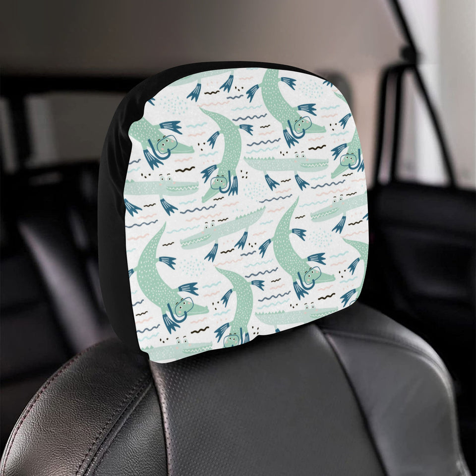 Crocodile diver pattern Car Headrest Cover