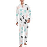Dog Paws Pattern Print Design 04 Men's Long Pajama Set