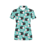 Hedgehog Pattern Print Design 03 Women's All Over Print Polo Shirt