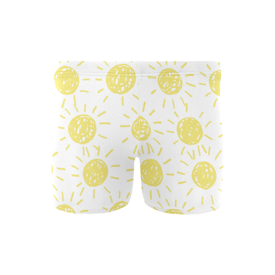 hand drawn sun pattern Men's Swimming Trunks