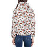 Ladybug Pattern Print Design 05 Women's Padded Hooded Jacket