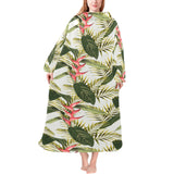heliconia pattern Blanket Robe with Sleeves