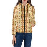 Egypt Hieroglyphics Pattern Print Design 04 Women's Padded Hooded Jacket