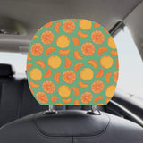 orange fruit pattern green background Car Headrest Cover